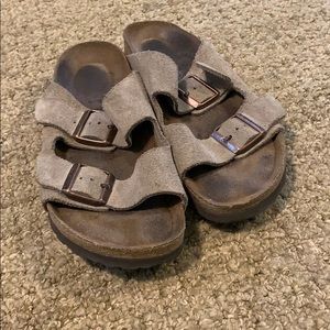 Olive green suede Birkenstock